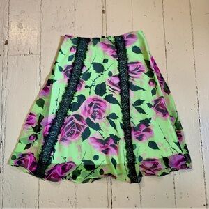 Vintage Betsey Johnson Green Pink Bubble Mini Skirt